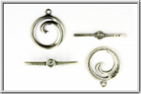 Toggle-Verschluss "Jugendstil", 19x16mm, antiksilberfb., Metall, 1 Stk.