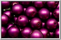 b�hm. Glasperle, rund, 8mm, white, alabaster, dk. berry pearl, matte, 10 Stk.