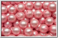 b�hm. Glasperle, rund, 6mm, white, alabaster, rose pearl, matte, 25 Stk.