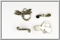 Toggle-Verschluss "Dragonfly", 16x20mm, antiksilberfb., Metall, 1 Stk.