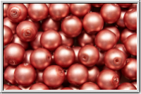 b�hm. Glasperle, rund, 6mm, white, alabaster, vintage rose pearl, matte, 25 Stk.