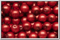 b�hm. Glasperle, rund, 6mm, white, alabaster, red pearl, matte, 25 Stk.