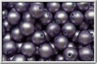 b�hm. Glasperle, rund, 6mm, white, alabaster, lavender pearl, matte, 25 Stk.