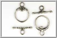 Toggle-Verschluss "Blumenranke", 23x17mm, antiksilberfb., Metall, 1 Stk.