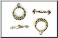 Toggle-Verschluss "Jugendstil", 19x16mm, antiksilberfb., Metall, 1 Stk.