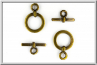 Toggle-Verschluss "Solid Ring", 19x13mm, antikmessingfb., Metall, 1 Stk.