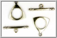 Toggle-Verschluss "Triangle", 19x16mm, antiksilberfb., Metall, 1 Stk.