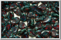 Pip-Beads, 5x7mm, siam, trans., picasso, 50 Stk.