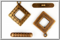 Toggle-Verschluss "Square", 28x24mm, antikkupferfb., Metall, 1 Stk.