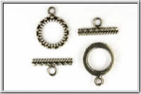 Toggle-Verschluss "Little Drops", 20x16mm, antiksilberfb., Tibetsilber, 1 Stk.