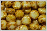 Candy-Beads�, 8mm, white, alabaster, picasso, 25 Stk.
