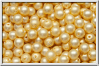 b�hm. Glasperle, rund, 4mm, white, alabaster, lt. gold pearl, matte, 50 Stk.