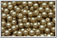 b�hm. Glasperle, rund, 4mm, white, alabaster, tortilla pearl, matte, 50 Stk.