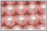 b�hm. Glasperle, rund, 10mm, white, alabaster, powder rose pearl, matte, 5 Stk.