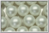 b�hm. Glasperle, rund, 10mm, white, alabaster, white pearl, matte, 5 Stk.