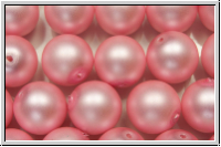 b�hm. Glasperle, rund, 10mm, white, alabaster, rose pearl, matte, 5 Stk.