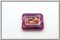 b�hm. Lampenperle, Silbereinzug, Rechteck mit Fenster, pink/rose, 1 Stk.