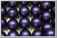 b�hm. Glasperle, rund, 12mm, white, alabaster, purple pearl, matte, 1 Stk.