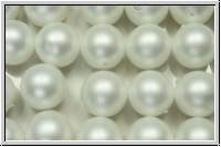 b�hm. Glasperle, rund, 12mm, white, alabaster, white pearl, matte, 1 Stk.