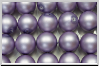 b�hm. Glasperle, rund, 12mm, white, alabaster, lavender pearl, matte, 1 Stk.