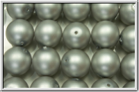 b�hm. Glasperle, rund, 12mm, white, alabaster, platinum pearl, matte, 1 Stk.