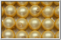 b�hm. Glasperle, rund, 12mm, white, alabaster, lt. gold pearl, matte, 1 Stk.