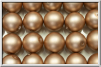 b�hm. Glasperle, rund, 12mm, white, alabaster, soft bronze pearl, matte, 1 Stk.