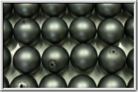 b�hm. Glasperle, rund, 12mm, white, alabaster, dk. grey pearl, matte, 1 Stk.