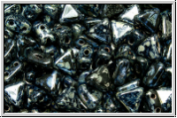 KHEOPS� PAR PUCA�, 6x5mm, black, op., silver picasso, 50 Stk.