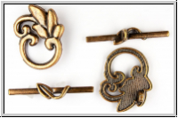 Toggle-Verschluss "�hre", 24x18mm, antikkupferfb., Metall, 1 Stk.