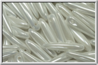 Thorns, 16x4mm, white, alabaster, white iris. sfinx, 25 Stk.