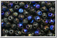 English Cut-Beads, 3,5mm, black, op., half azuro, 50 Stk.