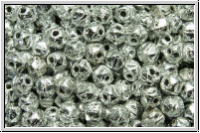 English Cut-Beads, 3,5mm, white, alabaster, full silver, 50 Stk.