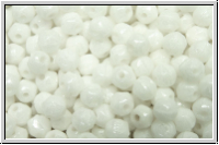 English Cut-Beads, 3,5mm, white, alabaster, luster, 50 Stk.