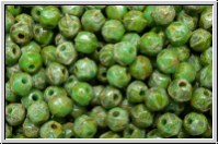 English Cut-Beads, 3,5mm, turquoise, op., picasso, 50 Stk.