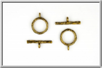 Toggle-Verschluss "Ring als Ring", 13x10mm, antikmessingfb., Messing, 1 Stk.