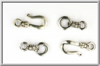 Haken/�se-Verschluss "mit Verzierung", 22x10mm, antiksilberfb., Metall, 1 Stk.