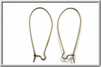 Ohrhaken "Long Loop", 32x15mm, antikmessingfb., Messing, 1 Paar