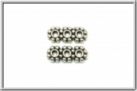 Steg "Daisy", 3-Loch, f�r Kette/Armband, 10x5mm, antiksilberfb., Tibetsilber, 1 Stk.