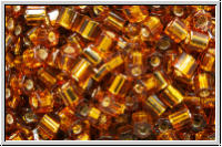 TH-11-0034, TOHO Hexagon, 11/0, topaz, sm., trans., silver-ld., 10g