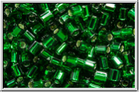 TH-11-0036, TOHO Hexagon, 11/0, emerald, trans., silver-ld., 10g
