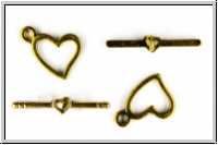 Toggle-Verschluss "Wild Heart", 17x18mm, antikgoldfb., Metall, 1 Stk.