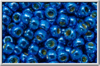 R-08-0585PF, TOHO Rocailles, 08/0, blue, royal, galv., met., perm.-finish, 10g