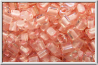 TG-11-0191, TOHO Triangles, 11/0, crystal, trans., soft pink-ld., AB, 10g