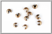 Kaschierperlen, "Crimp Cover", 4mm, glatt, kupferfb., Messing, 10 Stk.