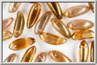Big Bananas, 6x17mm, crystal, trans., rose gold luster, 10 Stk.