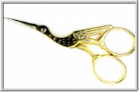 Stickschere "Storchendesign", 9,3cm, vergoldet, 1 Stk.