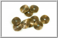 Spacer "gewellte Scheibe", 1,4x10mm, antikmessingfb., Tibetsilber, 10 Stk.