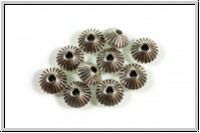 Spacer "Discus, gerillt", 5,5x7,8mm, antiksilberfb., Tibetsilber, 10 Stk.
