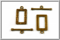 Toggle-Verschluss "Bilderrahmen", 21x11mm, antikmessingfb., Metall, 1 Stk.